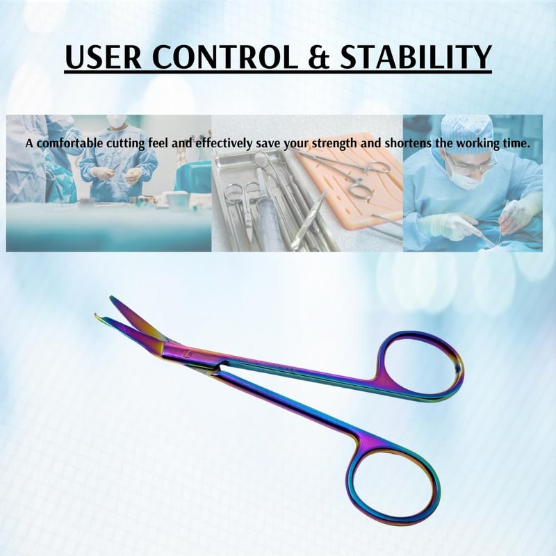 Suture Stitch Scissors with Angled Blades to Reach Tight Spaces