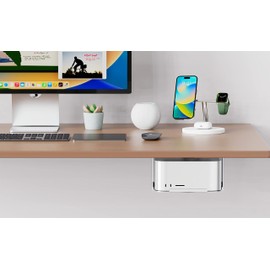 SENGTEK Aluminum Under Desk Mount for Apple Mac Studio M1 M2, Mac Mini - Scratch-Free, Quick Removal & Easy Installation