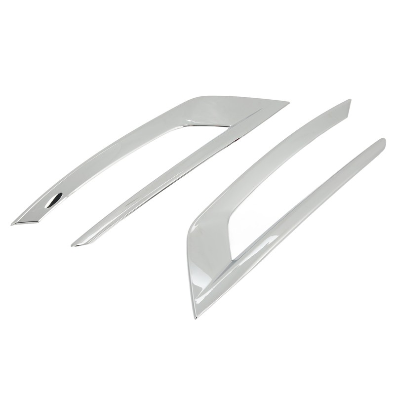 2PCS Front Fog Light Trim Silver Decoration Anti Fading Exterior