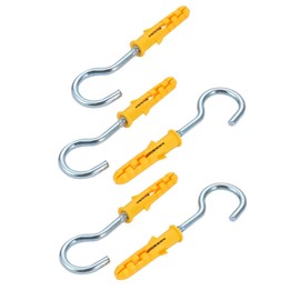 uxcell 5pcs 8mmx40mm Self Drilling Drywall Anchor with 18.5mm Inner Dia Screw Hook Eye
