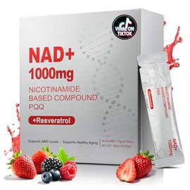 Líquido NAD+ de alta potencia 1000 mg – Fitosoma de quercetina, resveratrol y PQQ – Apoya la energía celular, la concentración y el envejecimiento sal