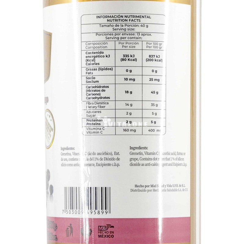 Grenetina Hidrolizada Sabor Uva 100% Natural 500 Grs Pretty Bee.