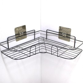 Attached bathroom corner shelf - black 2ea