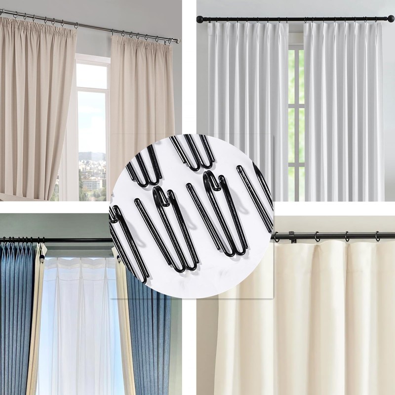 Curtain Hooks Pinch Pleat Header Tape Pins Heavy Duty Deep