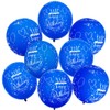 30Pcs Blue Balloons 12In Printed Latex Balloons with "Happy Birthday"for