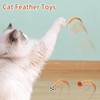 Bouncing Cat Ball with Feather - Rubber Cat Pounce Toy