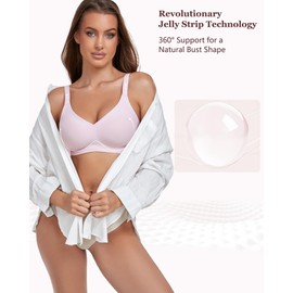 Gailife Comfort Bra for Women Wireless Bras Seamless Supportive Full Coverage Regular and Plus Size -Elegant Pink-M