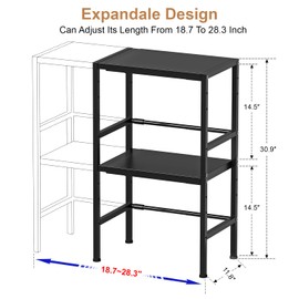 Expandable Metal Storage Shelves, 300 LBS Heavy Duty Metal Shelving Unit Rack For Pots And Pans Appliances Heavy Items, Adjustable 2 Tier Storage Shelf Rack Organizer For Kitchen Pantry Garage Laundry