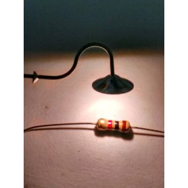 "Handmade" Double bend HO gooseneck light (warm white) 24"" shade, 1x3 mm led Xtra bright