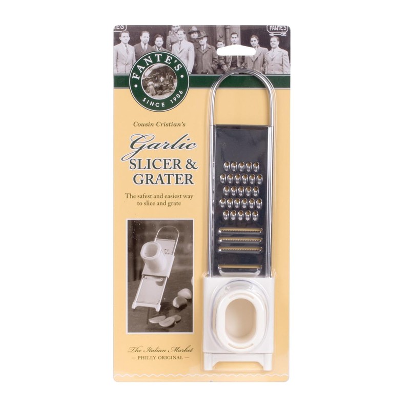Fantes Garlic Slicer Grater, Stainless Steel, 8.75 x 2.25-Inches, The