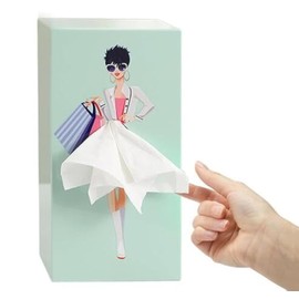 Creative Tissue Boxes Holder - Facial Tissue Holder， Lady Funny Skirt Tissue Box Cover Design for Facial Tissues, Napkins, Office & Living Room Decor (Green)