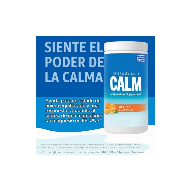 Calm Natural Vitality Magnesio Sabor Naranja 8 OZ