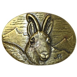 BELTINGER Belt Buckle Gams 4.0 cm | Buckle Interchangeable Buckle Belt Buckle 40 mm Solid | for Hunting Outfit | Interchangeable Belt up to 4 cm, Old Brass