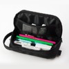 Midori 41784006 Pencil Case, 2-Way Pouch, Pen Pouch, Cordura, Black