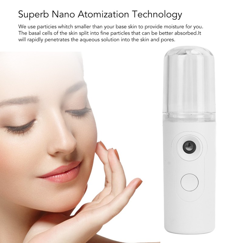 2PCS Portable Nano Facial Mister Mini Facial Steamer USB Rechargeable