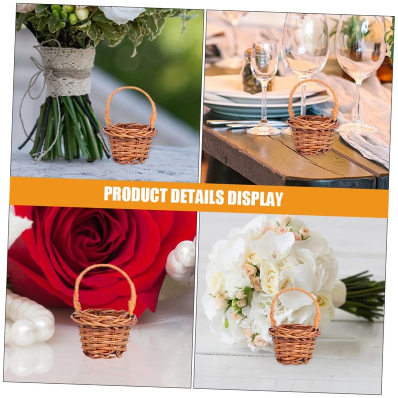 12Pcs Miniature Baskets Handheld Woven Baskets for Home Office Decor