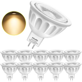 MikeWin MR16 LED Bulb 10Pack,5W 12V, GU5.3 Bi-Pin Base,50-Watt Equivalent,2700K Warm White,Non-Dimmable MR16 LED Spot Light Bulbs for Indoor Outdoor Landscape Track Lighting