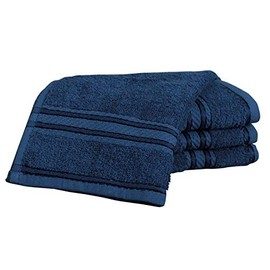 Bentley Priory Linens Supreme Face Flannels for Bathroom 500GSM Super Soft Combed Cotton Pack of 4 Absorbent and Quick Dry Face Cloth Flannel Towels Set 30 x 30cm (NAVY BLUE)