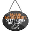 schilderkreis24 Tin Sign Funny Motorcycle Saying "Das Rad, das sich