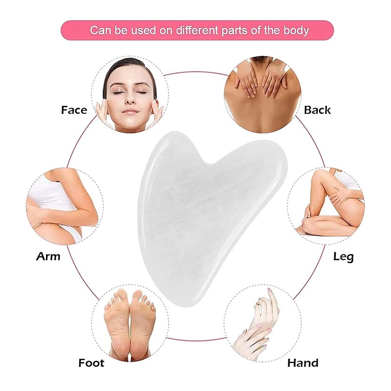 Gua Sha Stone Heart Shape - Guasha Face Massage for