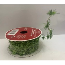 Celebrate It 7/8” x 30 Ft. Green Lime Metallic Tinsel Ribbon. Christmas Birthday St. Patrick