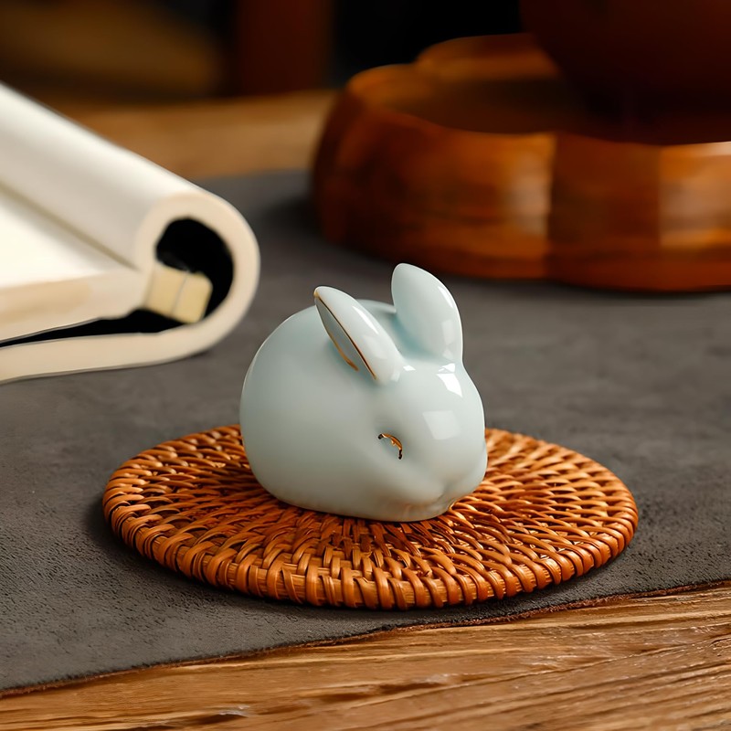 Hormsdar Hand-made Celadon Rabbit Tea Pet Cute Funny Bunny Tea