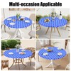 Smiry Round Picnic Tablecloth, Waterproof Elastic Fitted Table Covers for