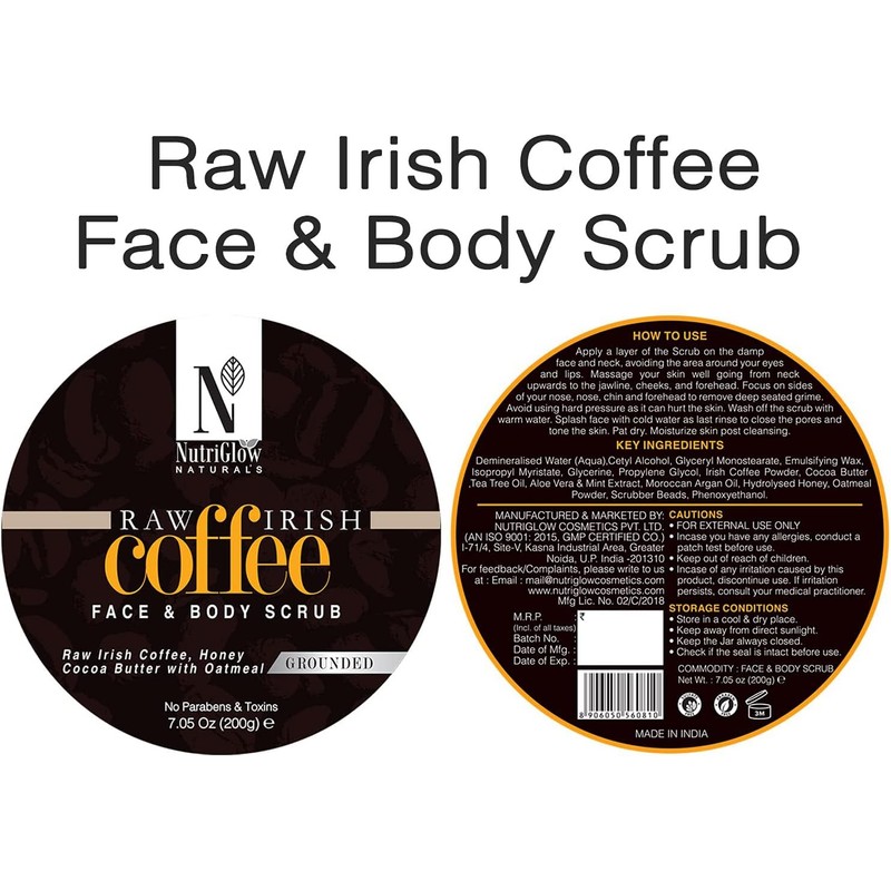 NUTRIGLOW Natural's Raw Irish Coffee Body Cream for Deep Moisturization