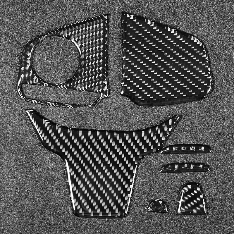 Carbon Fiber Steering Wheel Button Switch Panel Trim Cover Fits