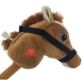 Polyfect 29" Stick Horse Giddy-up and Go Pony w/ Real Sound Pretend Play Toy Kids - Tan