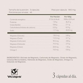 Magnesio Complex 5 | Glicinato, Carbonato, Citrato, Óxido e Hidroxido + Omega 3 | 140 Cápsulas de 900mg | Apoya Energia, Relajacion Muscular y Sueño