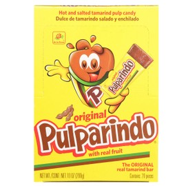 De la Rosa Pulparindo Tamarind Mexican Candy - Original Flavor - One 10 oz (280g) Box with 20 Individually Wrapped Bars