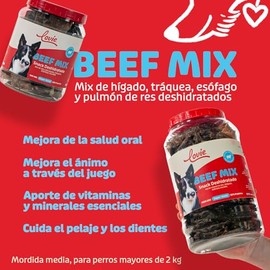 Lovie Mix de Premios de Carne Deshidratada 500 Grs. XL Mix de Hígado, Tráquea, Esófago y Pulmón de Res                                                