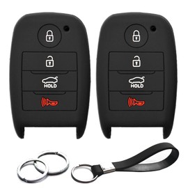INFIPAR 2pcs Compatible with Kia Optima Rio Sedona Forte Soul Sportage Sorento NIRO Forte Koup Soul EV Key Fob Cover Case Key Chain Protector Smart 4 Buttons Keyless Remote Holder SY5JFFGE04