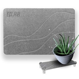 LRR Eco-Friendly Diatomaceous Earth Stone Bath Mat - Versatile for Bathroom & Kitchen, Absorbent Shower Mat, Durable Bath Mats for Bathroom Elegance, 1 Stone Bath Mat - 1 Soap Dispenser Coaster