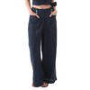 Amazhiyu Womens Pure Linen High Waist Wide Leg Pants with