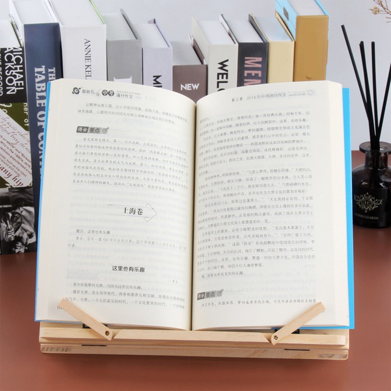 Wooden Book Stand Adjustable Book Holder Reading Stand Recipe Cookbook