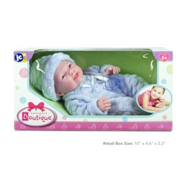 JC Toys - Mini La Newborn First Day | Anatomically Correct Real Boy Baby Doll | 9.5" All-Vinyl | Includes Knit Outfit, Hat and Pacifier | Designed by Berenguer | Ages 2+