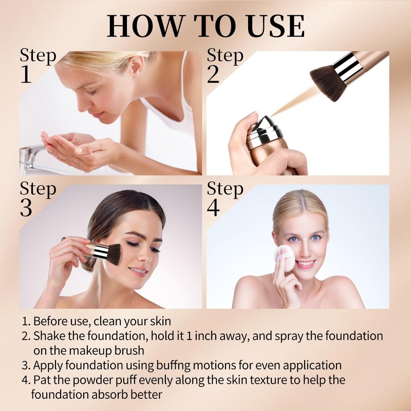 QIUFSSE Air Brush Makeup Foundation,Silk Flawless Airbrush Makeup,Buildable Coverage Foundation