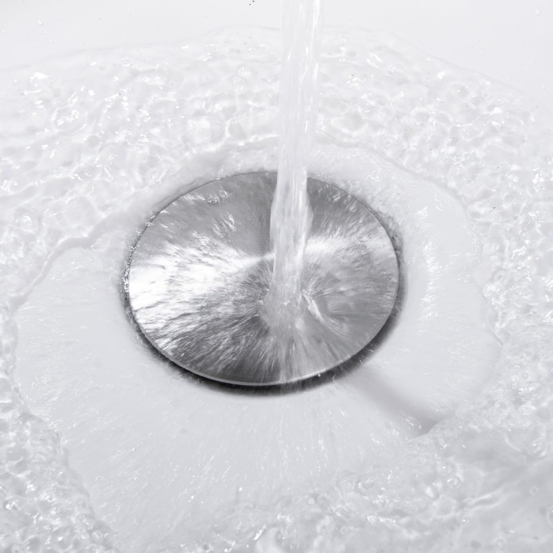 Pop up Sink Drain Stopper Without Overflow Brushed Nickel for