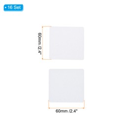 PATIKIL 2,4x2,4 Zoll Haken- und Schleifenpunkte, 16 Sets Nylonmischung Quadratische Selbstklebende Klettband Starke Klebrige Rückseitenbefestigungen Doppelseitiges Klebeband, Weiß