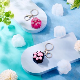 PandaHall Silikon-Anhängerformen mit Pfotenabdruck, Hundefüße, Harzgussformen, 3D-Herstellung, Schlüsselanhänger, UV-Harz-Formen für Bastelarbeiten, Schmuckherstellung, 4 Stück