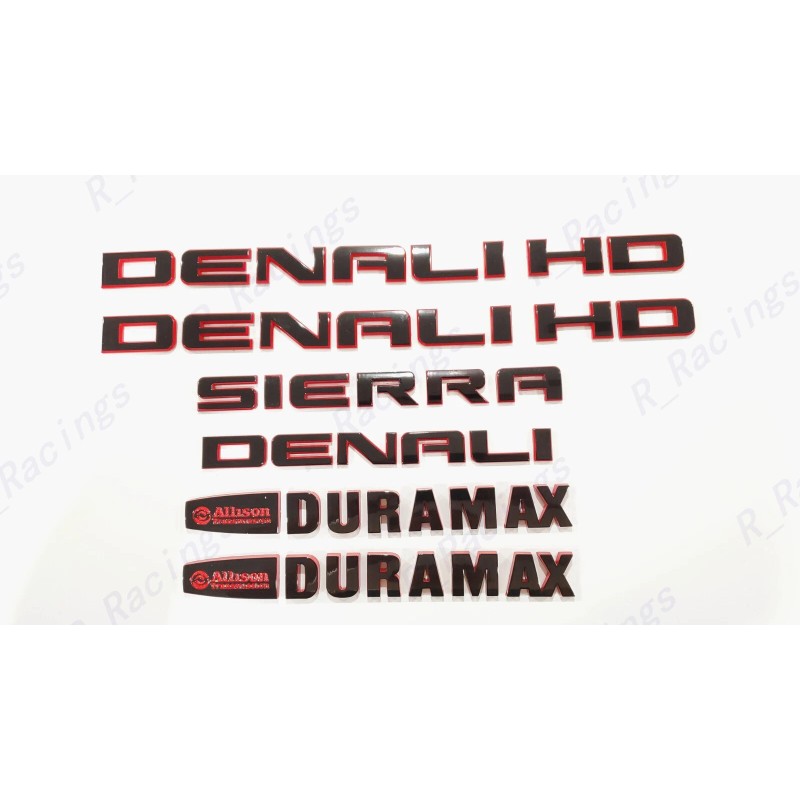 Auto 6PCS 11-19 Gloss Black Red GMC Sierra Denali Duramax
