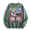 Psychedelic Skeleton Mushroom Graphic Crewneck Sweatshirt, US Warehouse, 6 ColorsSize: