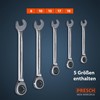 PRESCH Ratchet Wrench Set 5 Pieces (8, 10, 13, 17,