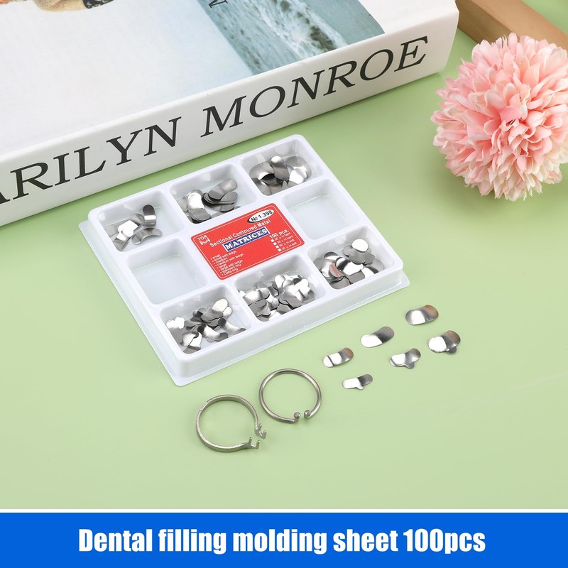 Matriz Dental con Clip de Resorte, 100 Piezas de Matriz