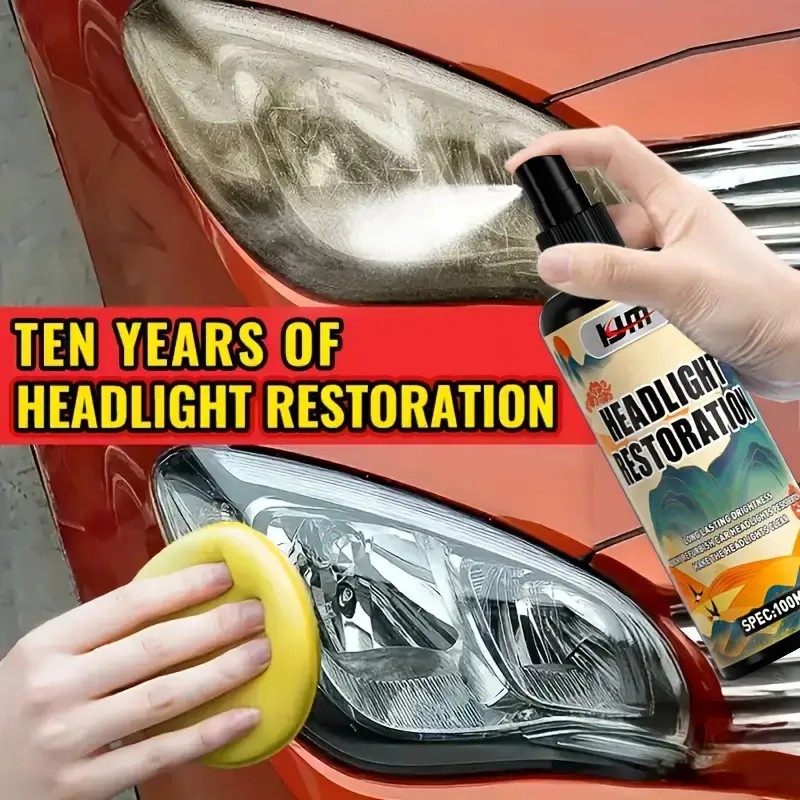Car Headlight Lens Restoration Kit – Deoxidizer Solution for Cloudy