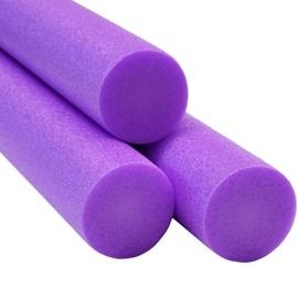 Purple Pool Noodles 52" x 2.5" Inch (3-Pack) Swimming Foam Tube, Floating Thick Noodles for Floating, Pool Accessories