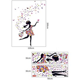 Kibi Wall Sticker Butterfly Fairy Bedroom Living Room Walls Girl Butterfly Flower Fairy Sticker