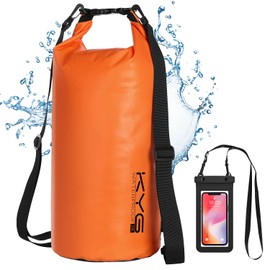 KYG Dry Bag wasserdichte Tasche, 10L/20L, mit Wasserdicht Handyhülle, Trockentasche für Strand und Outdoor Sport, Wandern, Skifahren, Angeln, Klettern, Camping, Surfen, Rafting